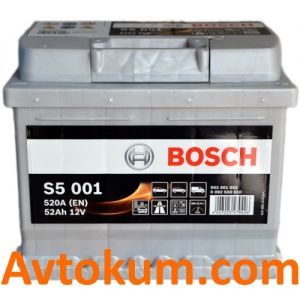 Купити авто акумулятор Bosch s5 6СТ-52 R+ H Євро: Київ, Україна