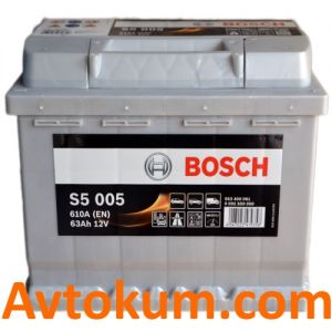 Купити авто акумулятор Bosch s5 6СТ-63 R+ Євро: Київ, Україна