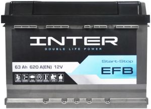 Купити авто акумулятор INTER  EFB 63 R+ Київ, Україна