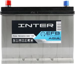 Купити авто акумулятор INTER  EFB 75 L+ Азия Київ, Україна