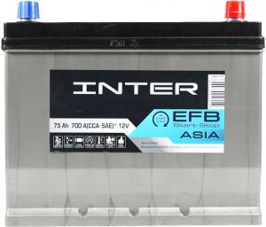 Купити авто акумулятор INTER  EFB 75 R+ Азия Київ, Україна