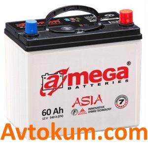 Купити акумулятор A-mega (Азія) 6СТ-60-А3E R+ Київ, Україна