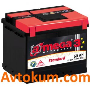 Купити авто акумулятор A-mega Standart 6СТ-60-А3E R+ Київ, Україна