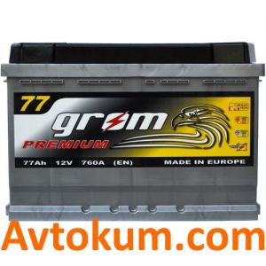 Купити авто акумулятор Grom Premium 6СТ-77 R+ Київ, Україна