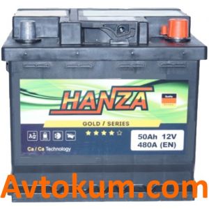 Купити авто акумулятор Hanza Gold 6СТ-50-А3E R+ Київ, Україна