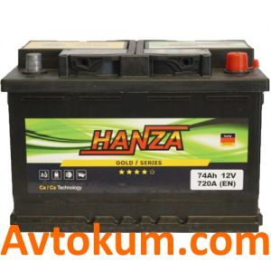 Купити акумулятор Hanza Gold 6СТ-74-А3E R+ Київ, Україна