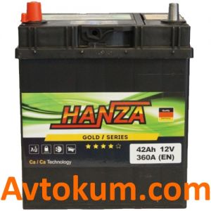 Купити авто акумулятор Hanza Gold asia 6СТ-42-А3 L+ Київ, Україна