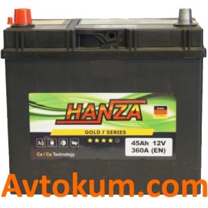 Купити авто акумулятор Hanza Gold asia 6СТ-45-А3 L+ Київ, Україна