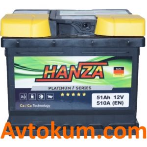 Купити авто акумулятор Hanza Platinum 6СТ-51-А3E R+ Київ, Україна
