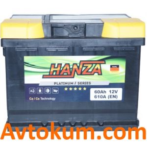 Купити авто акумулятор Hanza Platinum 6СТ-60-А3E R+ Київ, Україна
