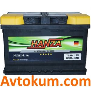 Купити авто акумулятор Hanza Platinum 6СТ-77-А3E R+ Київ, Україна