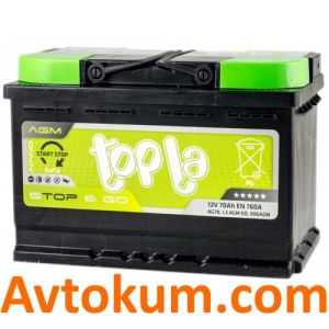 Купити акумулятор Topla Top AGM Stop & Go 6СТ-70-А3E R+ Київ, Україна