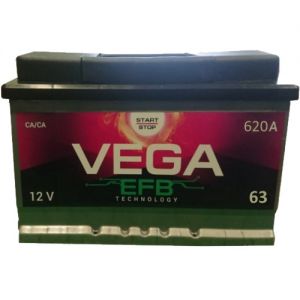 Купити авто акумулятор Vega EFB 6CT-63 L+ Київ, Україна