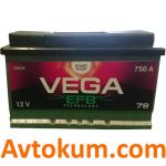 Акумулятор Vega EFB 6CT-78 R+Westa