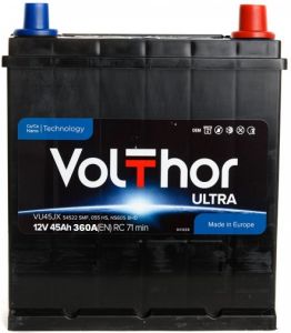 Купити авто акумулятор Volthor 6СТ-45 R+ Jis Ultra (вузький) Київ, Україна