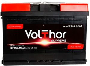 Купити авто акумулятор Volthor Supreme 78 R+ Київ, Україна