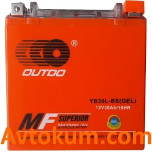 Купити акумулятор Outdo GEL moto 6СТ-30Аc Київ, Україна