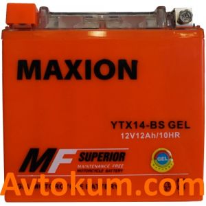 Купити акумулятор Maxion GEL moto 6СТ-12Аc Київ, Україна