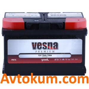 Купити авто акумулятор Vesna Premium 6CT-75 R+ Київ, Україна